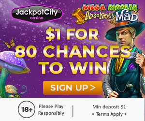 Jackpot City casino 80 chances to win for 1 dollar